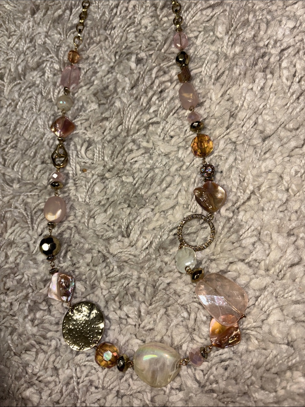 Ruby Rd. Mixed Pink and Gold Beaded Necklace - Picture 3 of 3